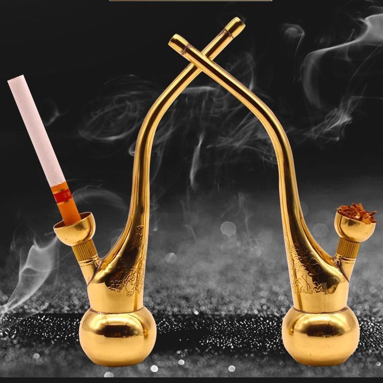 Creative Multifunctional Water Pipe Cigarette Accessories Hookah Cover Hookah Brass Retro Water Filter Healthy Brass Water Pipe