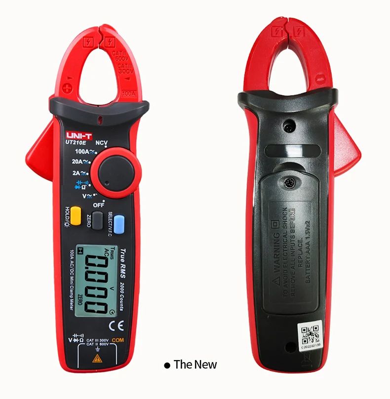 UT210E Mini Digital Clamp Meters AC/DC Current Voltage Auto Range VFC Capacitance Multimeter