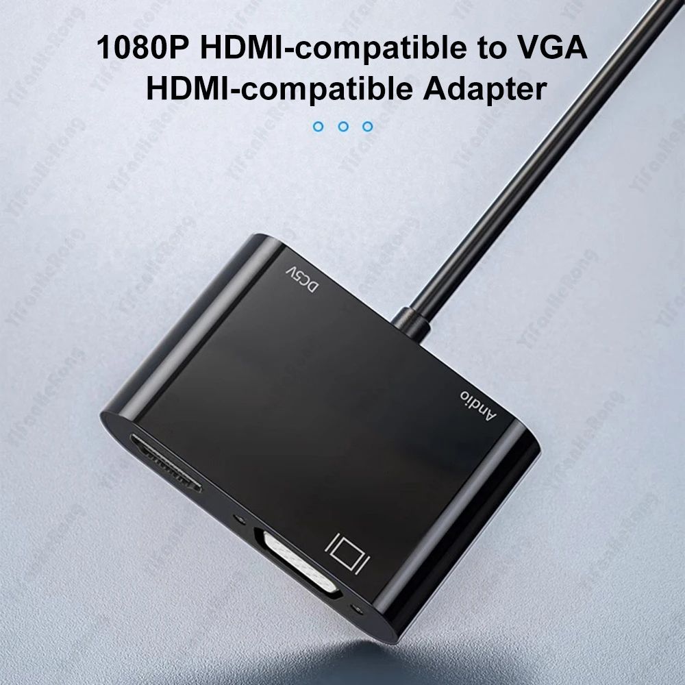 VGA to VGA HDMI 3 in 1 Adapter Splitter Dual Display With 3.5mm Audio Converter for PC Projector HDTV Multi-port VGA Adapter