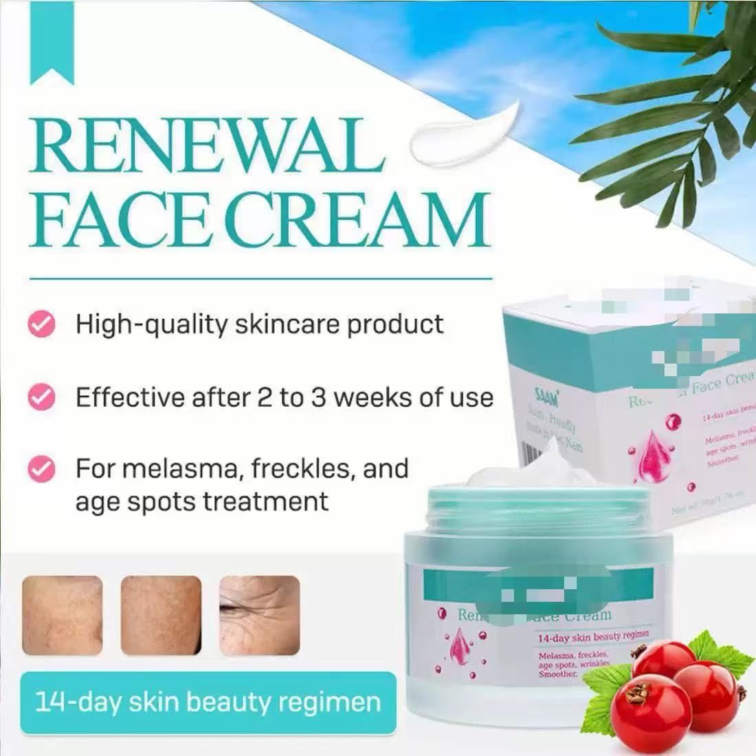 Trending Bestseller Renewal Face Cream for Melasma Age Spots Hyperpigmentation Sunburn Red Face Reveal Brighter Even Toned Radiant Skin