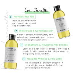 Castor Oil Organic, Cold -Pressed, Hexane Free and Edible- Shrinks Fibroids & Cysts, Castor Oil Packs, Navel Oiling, Nourishing Treatment for Hair and Skin , Eyelashes & Eyebrows Serum
