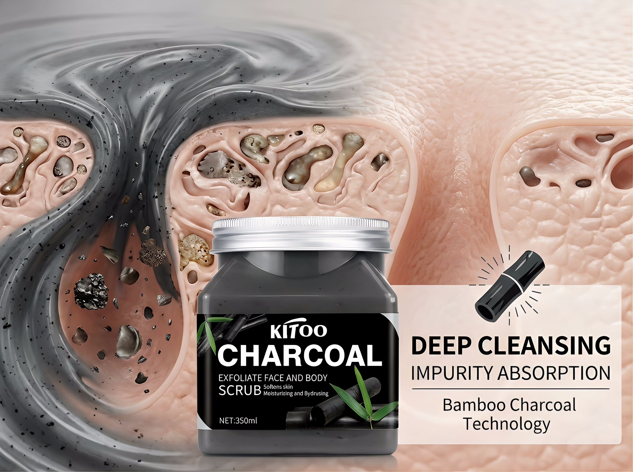 Kitoo Bamboo Charcoal Scrub