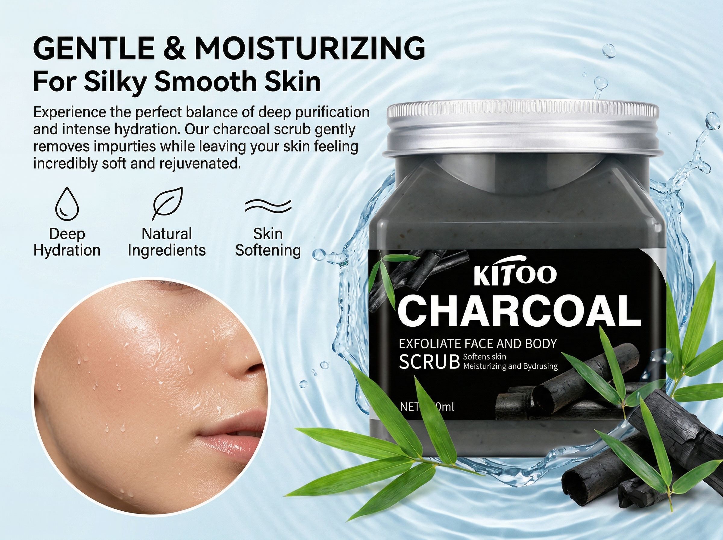Kitoo Bamboo Charcoal Scrub