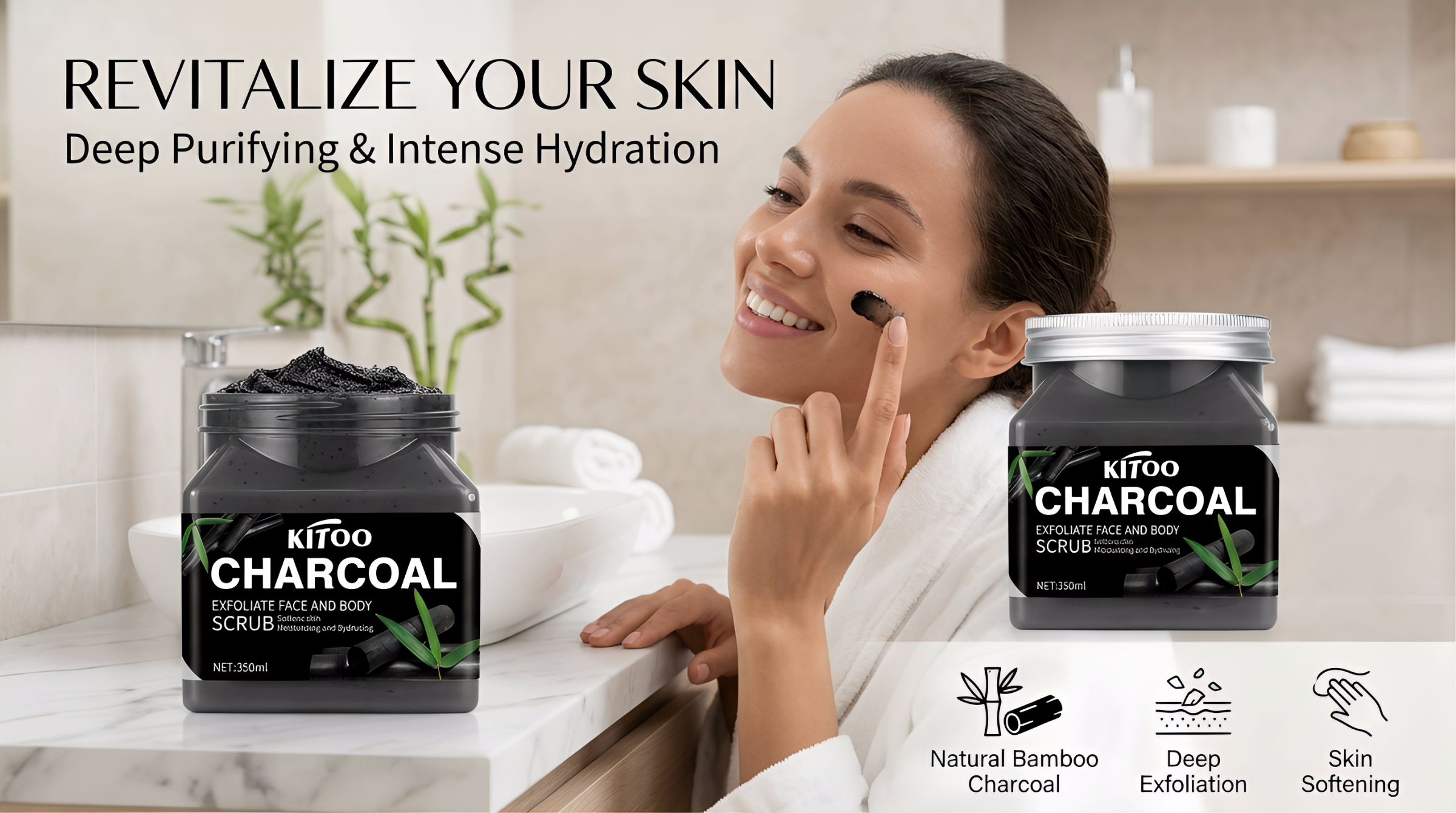 Kitoo Bamboo Charcoal Scrub