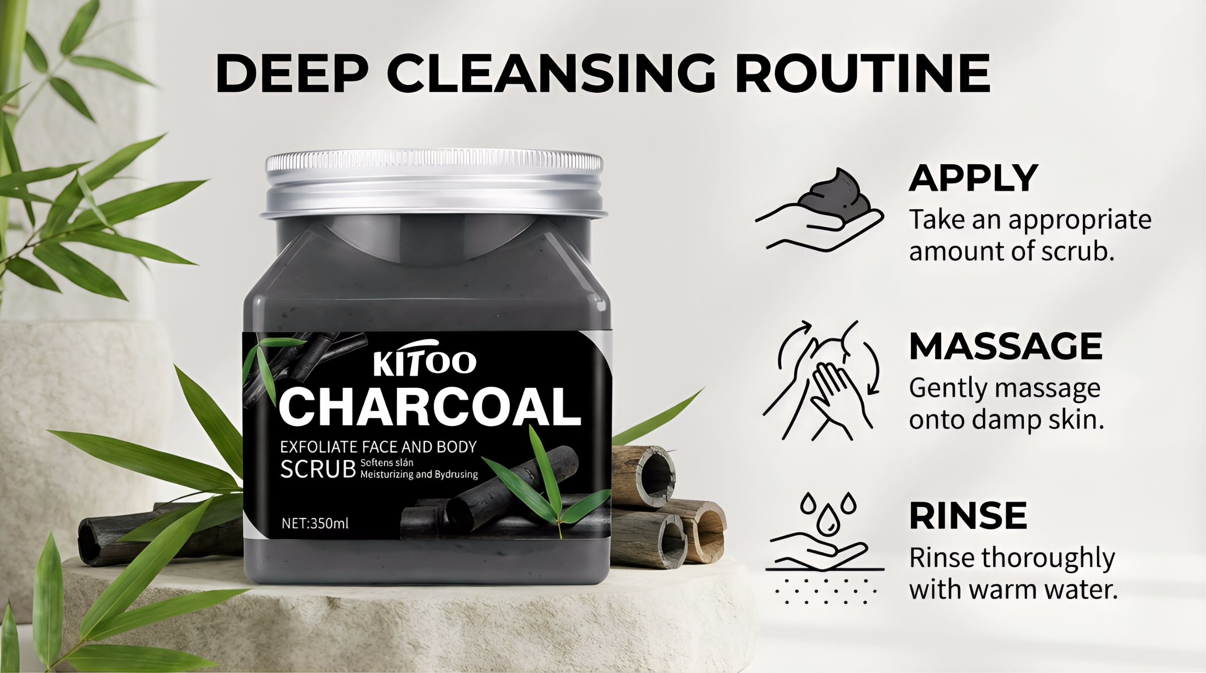 Kitoo Bamboo Charcoal Scrub