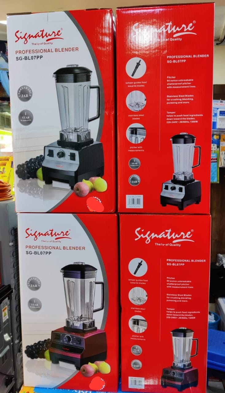 ⚡️Signature Commercial Blender – 2000W Power Beast!⚡️

🍹 2 Litres Heavy-Duty Jar – Blend more in one go
💪 2000W Super Power – Crushes ice, nuts & tough ingredients in seconds
🥤 Commercial-Grade Dur