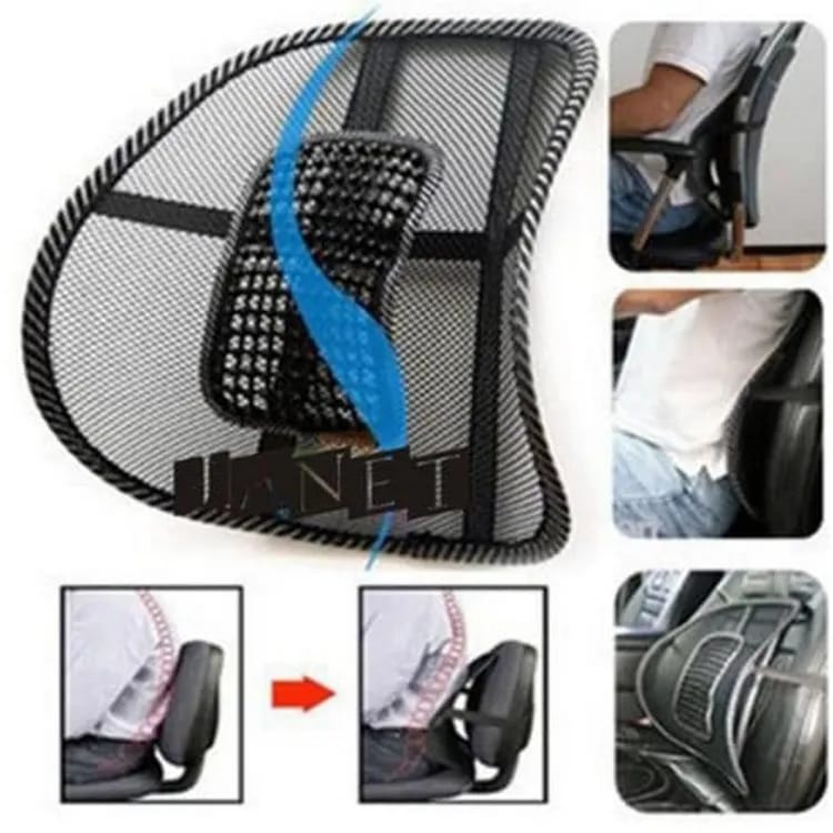 Seat Back Lumbar Support Mesh Backrest
Enhance your comfort and posture with this ergonomic mesh lumbar support backrest. Designed to fit most chairs, it provides firm support to your lower back, redu