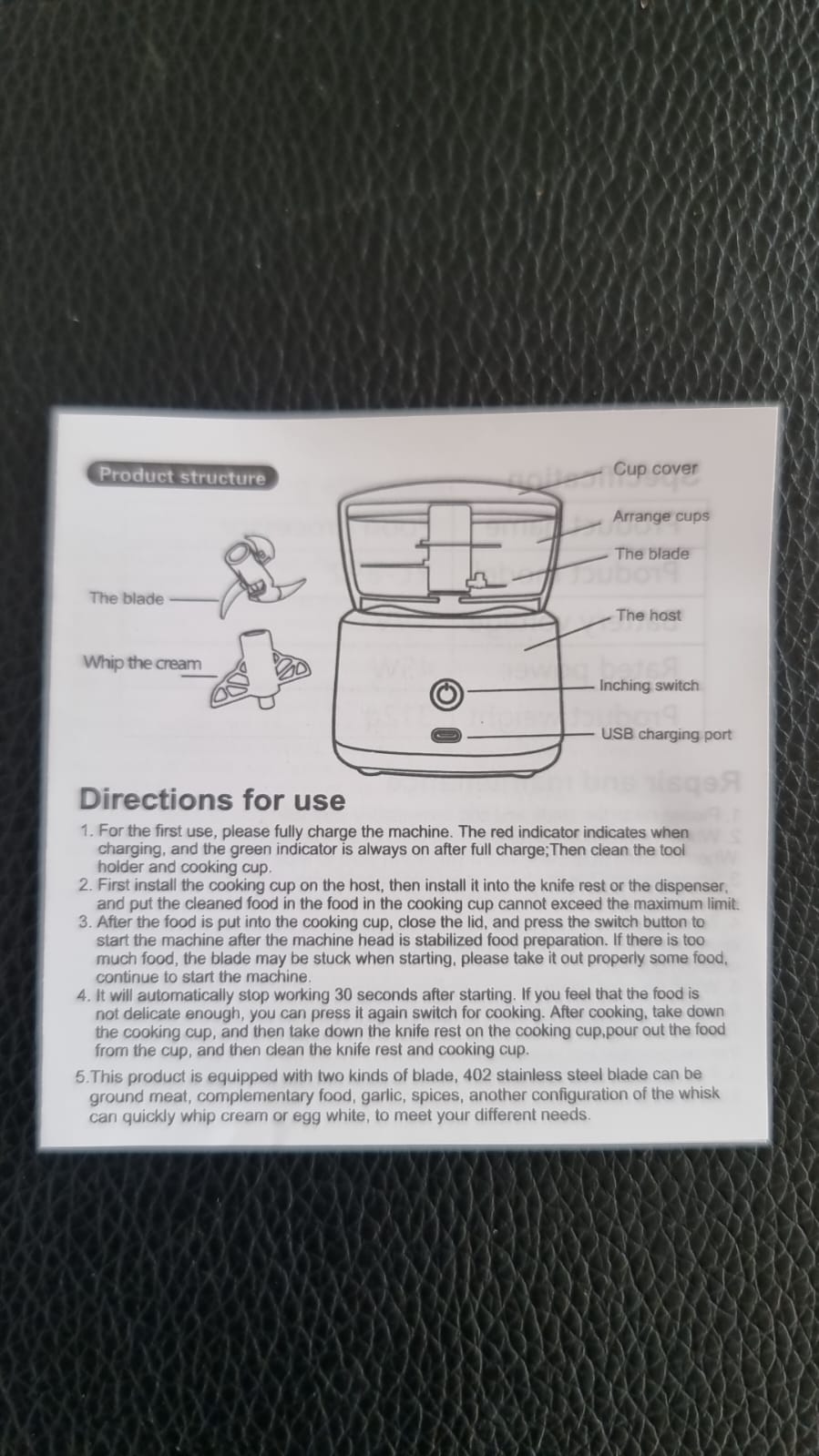 YL-892 food processor Rechargable 2in1 chopper or whip now available