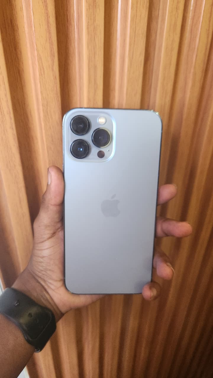 iPhone 13 Pro Max: The Unstoppable Pro.  Ultimate power with 120Hz ProMotion, A15 Bionic speed, and legendary battery life for peak performance.