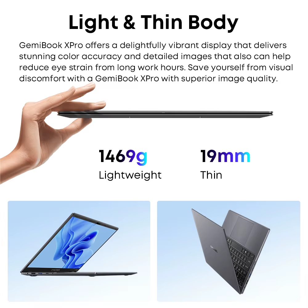 Brand new laptop Chuwi Gemibook XPro N150 ultrabook: (2X faster i7 7th), 16GB+512GB SSD, 14" Full HD Ultrabook with Long Battery Life & Free Win 11 system WiFi6 Bluetooth 5.2 HP