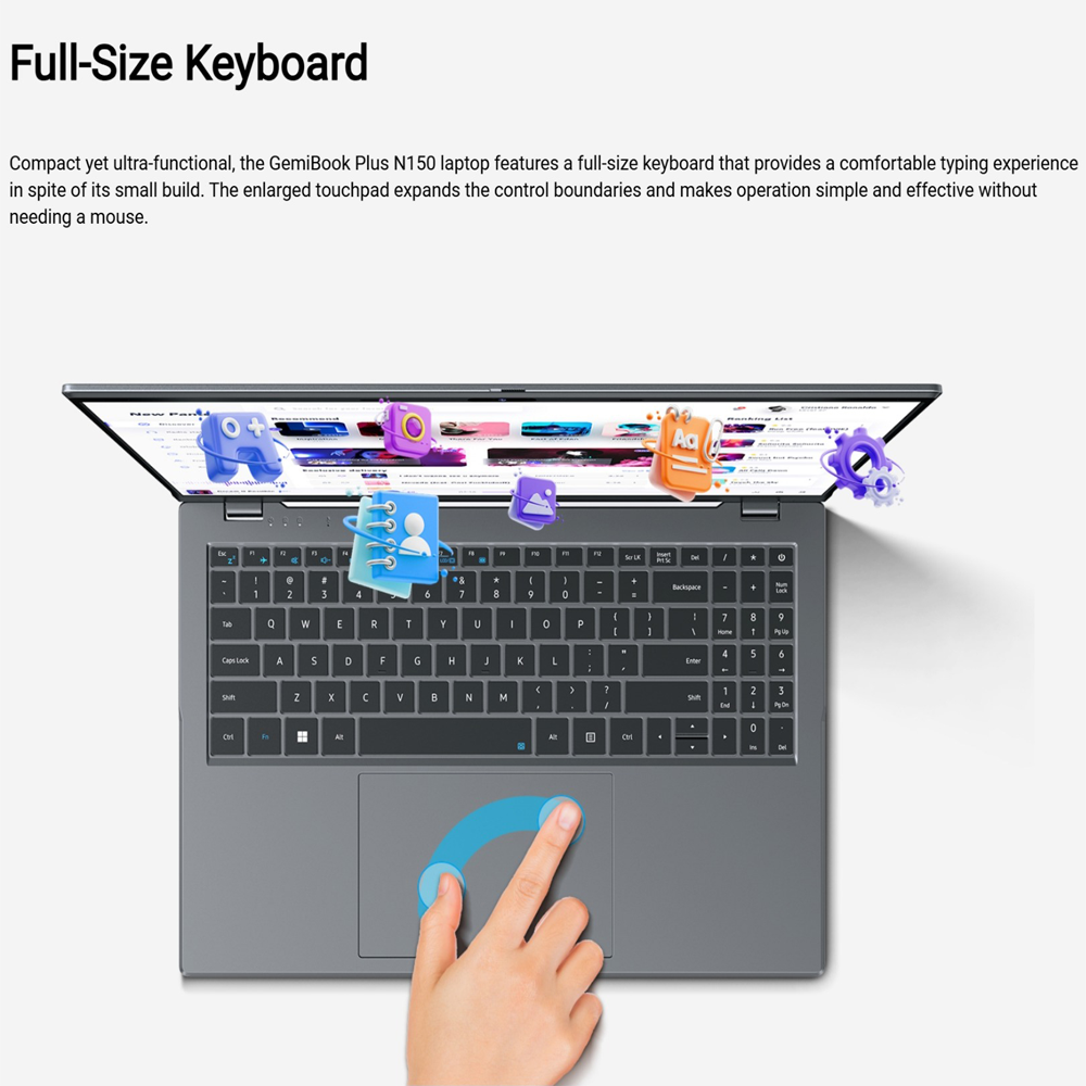 Brand new Chuwi Gemibook Plus N150 ultrabook: (2X faster i7 7th), 16GB+512GB SSD, 15.6" Full HD Ultrabook with Long Battery Life & Free Win 11 system WiFi6 Bluetooth 5.2 HP Dell Asus Lenovo Killer