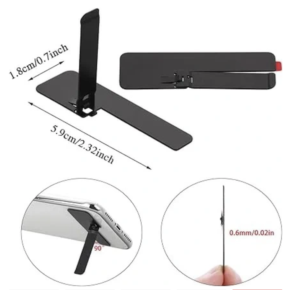 Chuwi Ultra-Thin Invisible Phone stand, Adjustable Vertical and Horizontal Placement Phone Stand Kickstand Phone case Metal Kick Stand Compatible with Any Cellphone