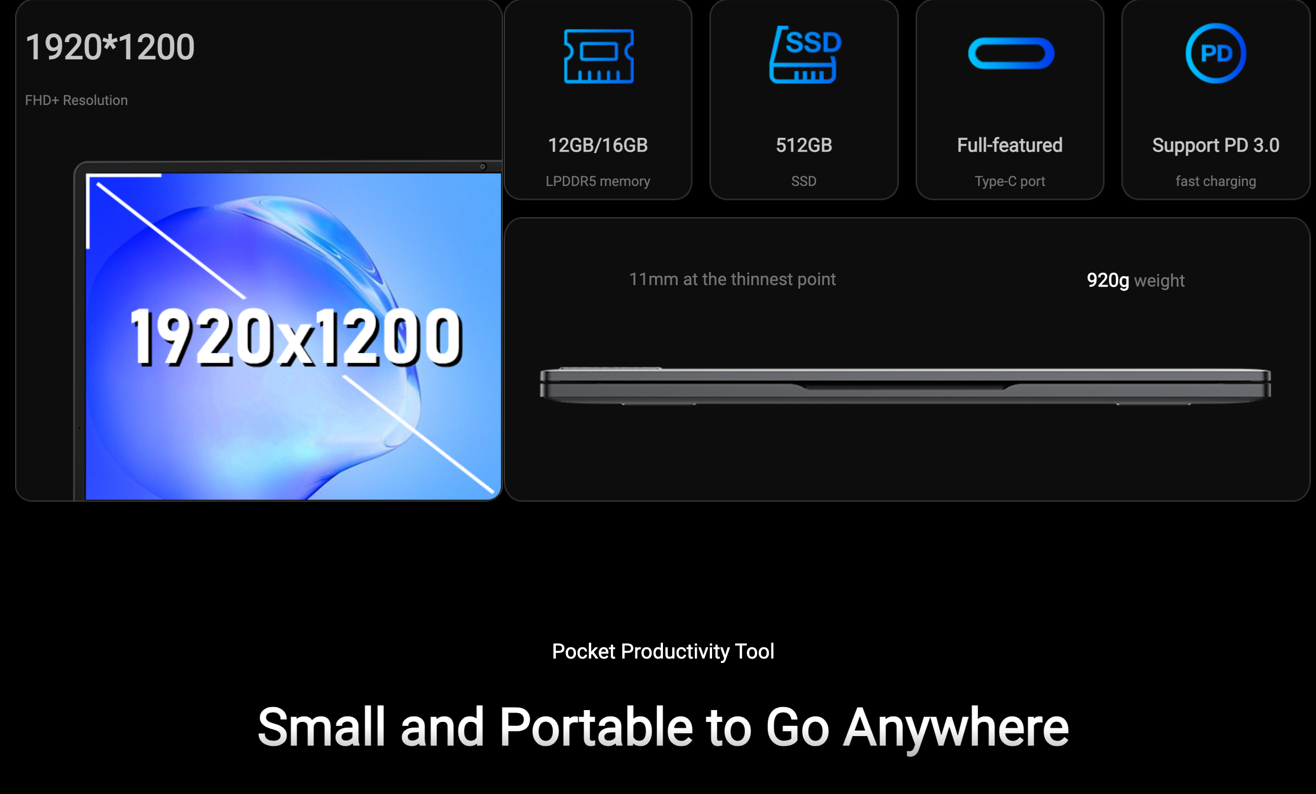 Brand new Chuwi Minibook X  N150 Yogabook: (2X faster i7 7th), 16GB+512GB SSD, 10.5" Full HD Yogabook with Long Battery Life & Free Win 11 system WiFi6 Bluetooth 5.2 HP Dell Asus Lenovo Killer