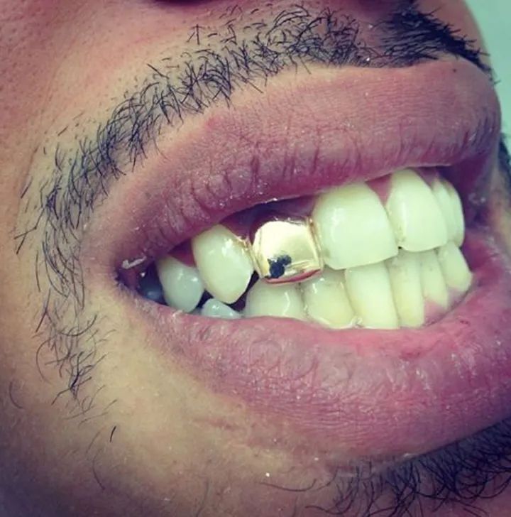 Gold Trendy Rock Rapper Hip Hop Grillz Caps Mold Top & Bottom Grill Body Jewelry Single Teeth Silver