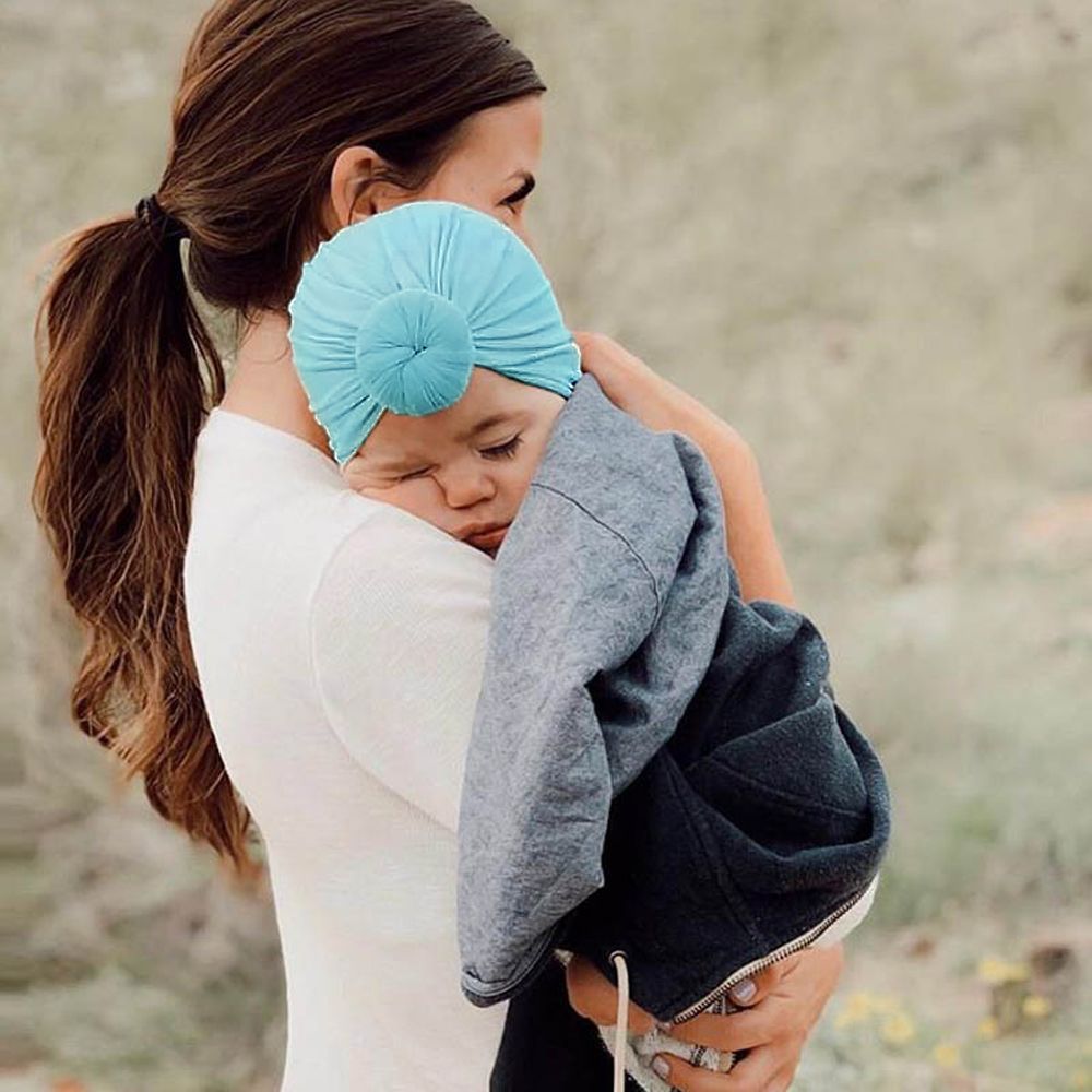 3 Pcs Cute Baby Turban Hat Cotton Soft Head Wraps Knotted Toddler Hat Newborn Caps Boys and Girls 3pcs one size