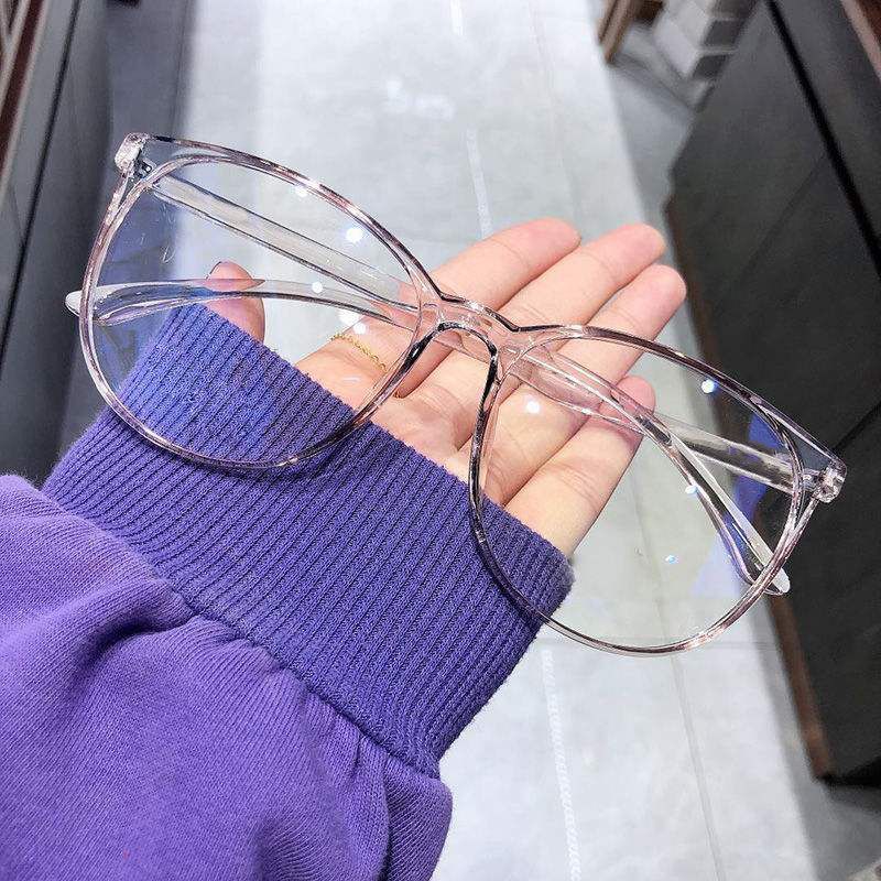 Transparent Computer Glasses Frame Women Men Anti Blue Light Eyewear Blocking Glasses Optical Spectacle Eyeglass Eyewear Frames Pink 14.6*5.6cm