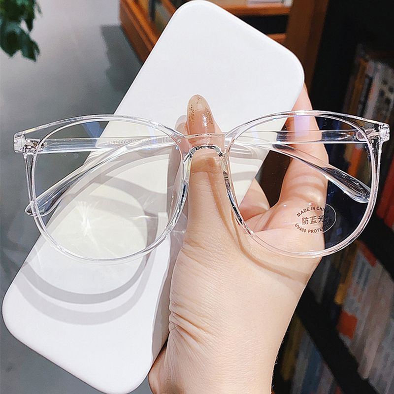 Transparent Computer Glasses Frame Women Men Anti Blue Light Eyewear Blocking Glasses Optical Spectacle Eyeglass Eyewear Frames Pink 14.6*5.6cm