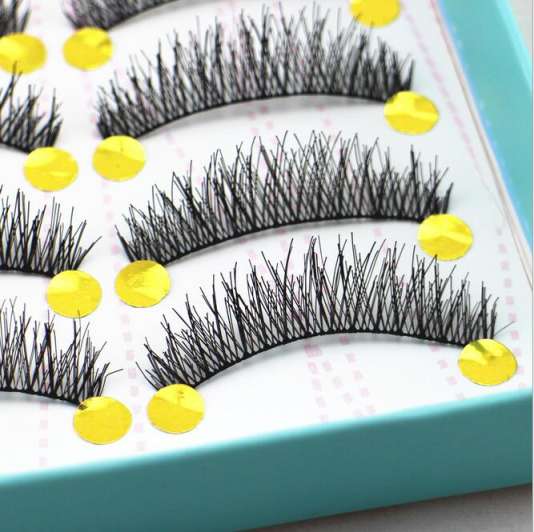 10 Pairs Natural Soft Imported Silk Protein Cross Long Messy Eye Lash Extension Cosmetic Tool False Eyelashes
