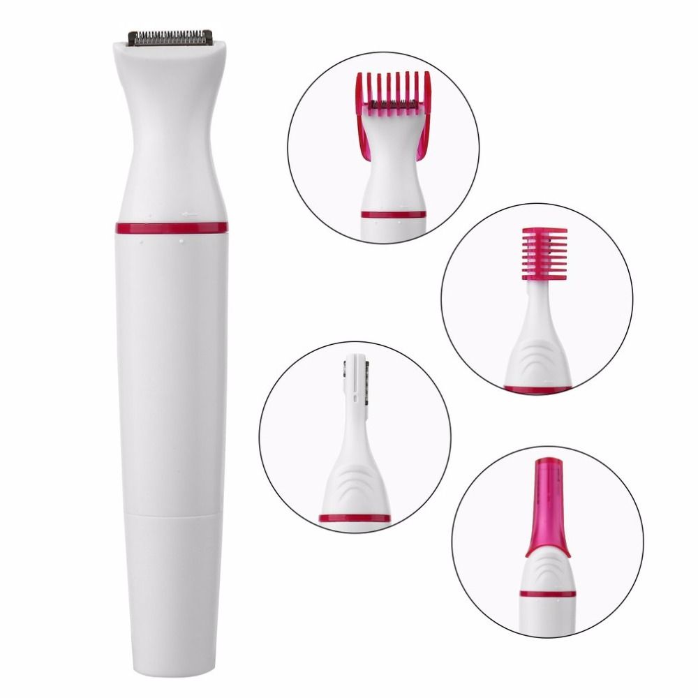 5 in 1 Electric Hair Removal Shaping Female Shaving Machine Mini Shaver Trimmer Razor for Eyebrow Underarm White 5pcs