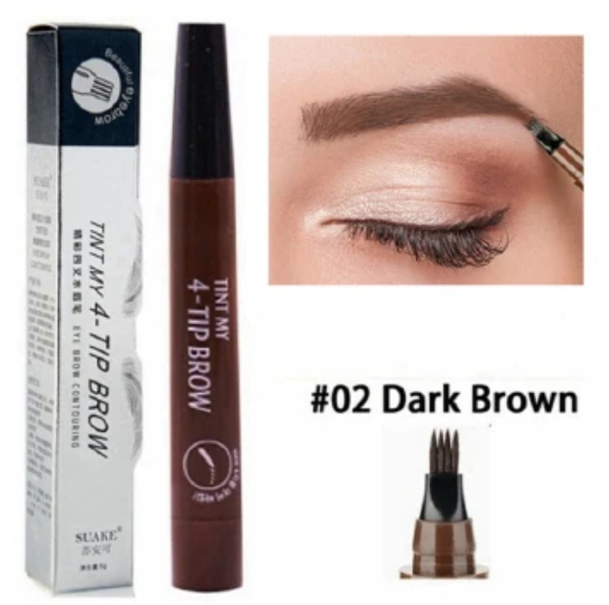 4 Tip Microblading Tattoo Eyebrow Pencil Brow Tattoo Pen Paint Makeup Eyebrows Waterproof Gray Brown Black One size