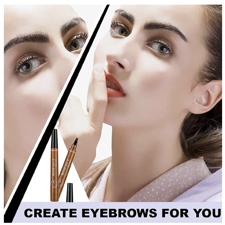 4 Tip Microblading Tattoo Eyebrow Pencil Brow Tattoo Pen Paint Makeup Eyebrows Waterproof Gray Brown Black One size view 6