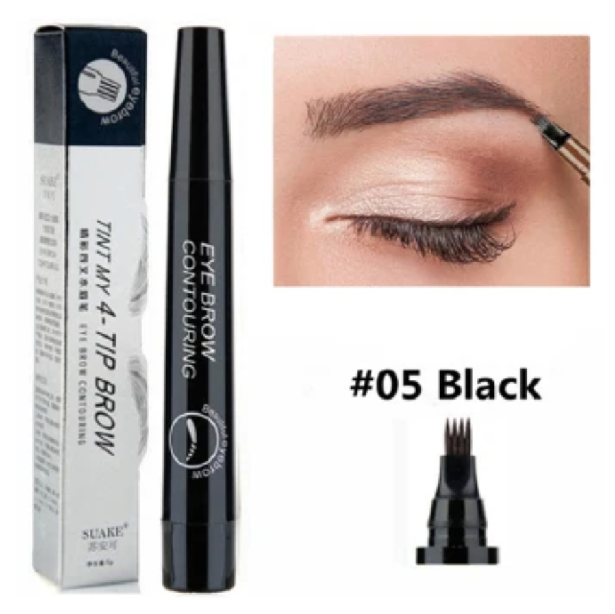 4 Tip Microblading Tattoo Eyebrow Pencil Brow Tattoo Pen Paint Makeup Eyebrows Waterproof Gray Brown Black One size view 9