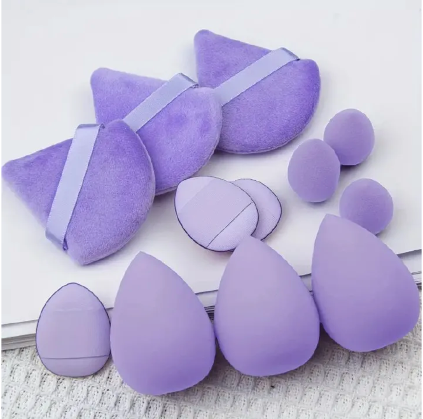 12pcs Makeup Puff Kit Blending Sponge Triangle Powder Puff Finger Air Puff For Flawless Make Up Beauty Tool Facial Tool Pink 12pcs