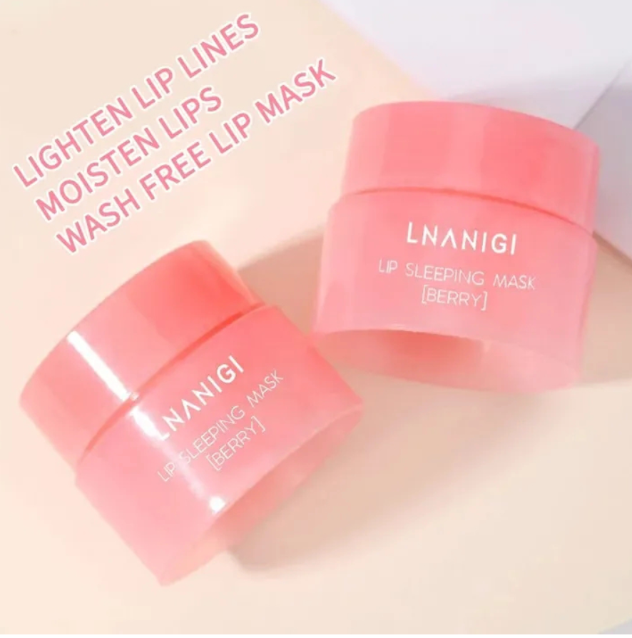 3g South Korea Lip Sleep Mask Night Sleep Maintenance Moisturizing Lip Gloss Bleach Cream Nourishing Lip Care Strawberry Pink