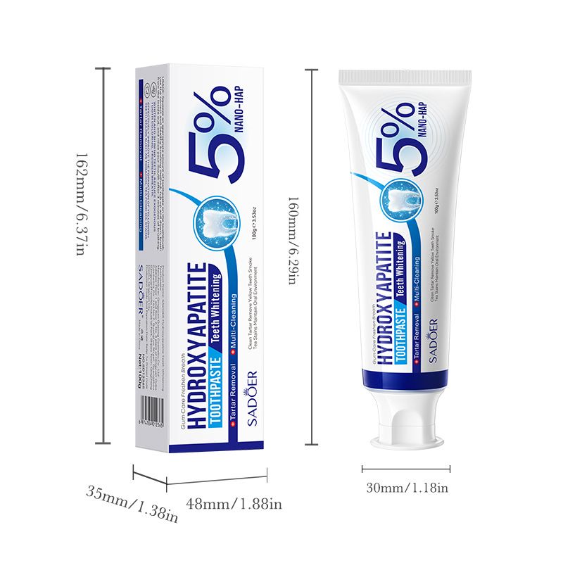 Hydroxyapatite whitening toothpaste, yellowing, toothstain removal, deodorization, cool and anti-cavity toothpaste White One pack