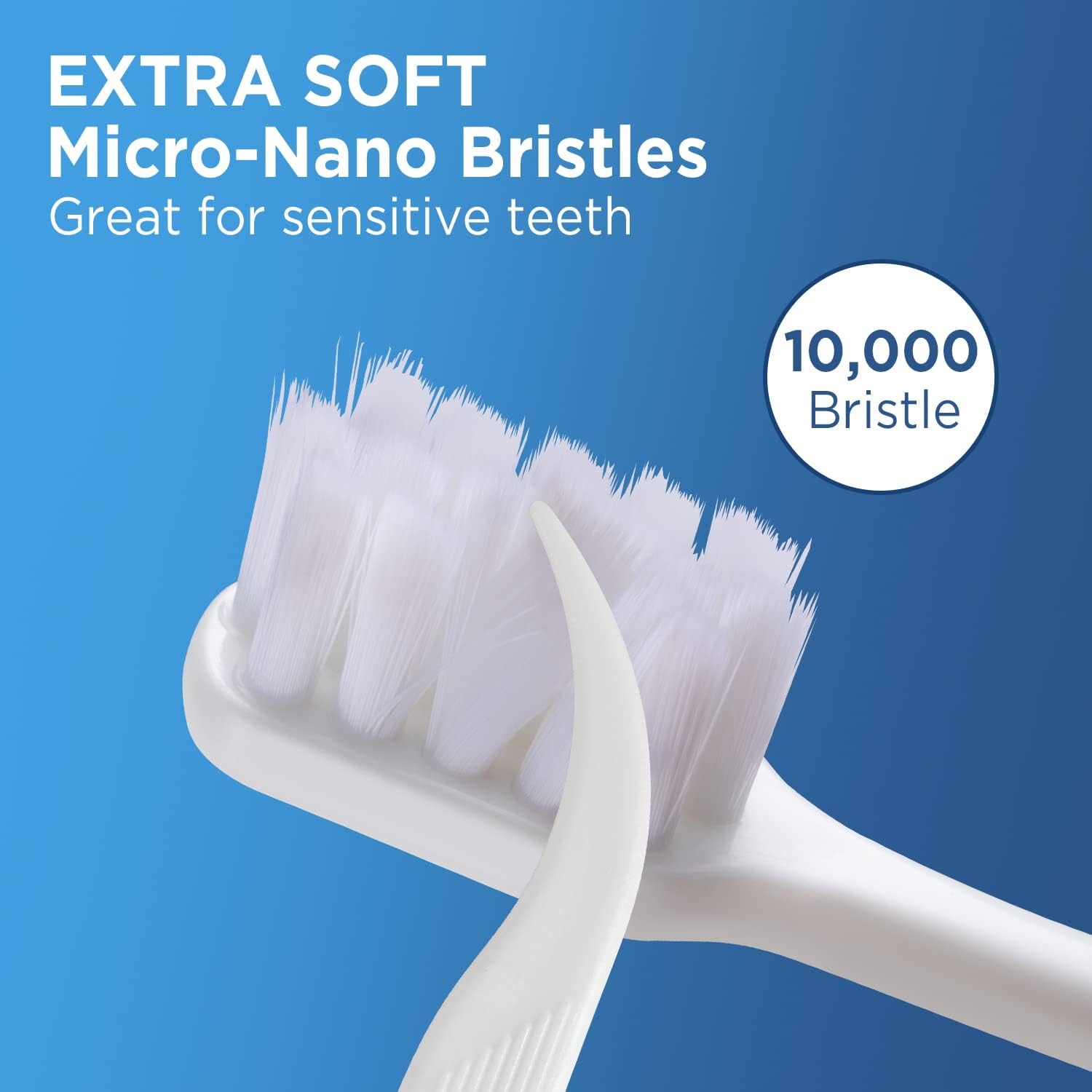 Adult ultra-soft toothbrush with 10,000 micro and nano bristles for sensitive teeth and receding gums with a compact brush head Random allocation 5pcs/set