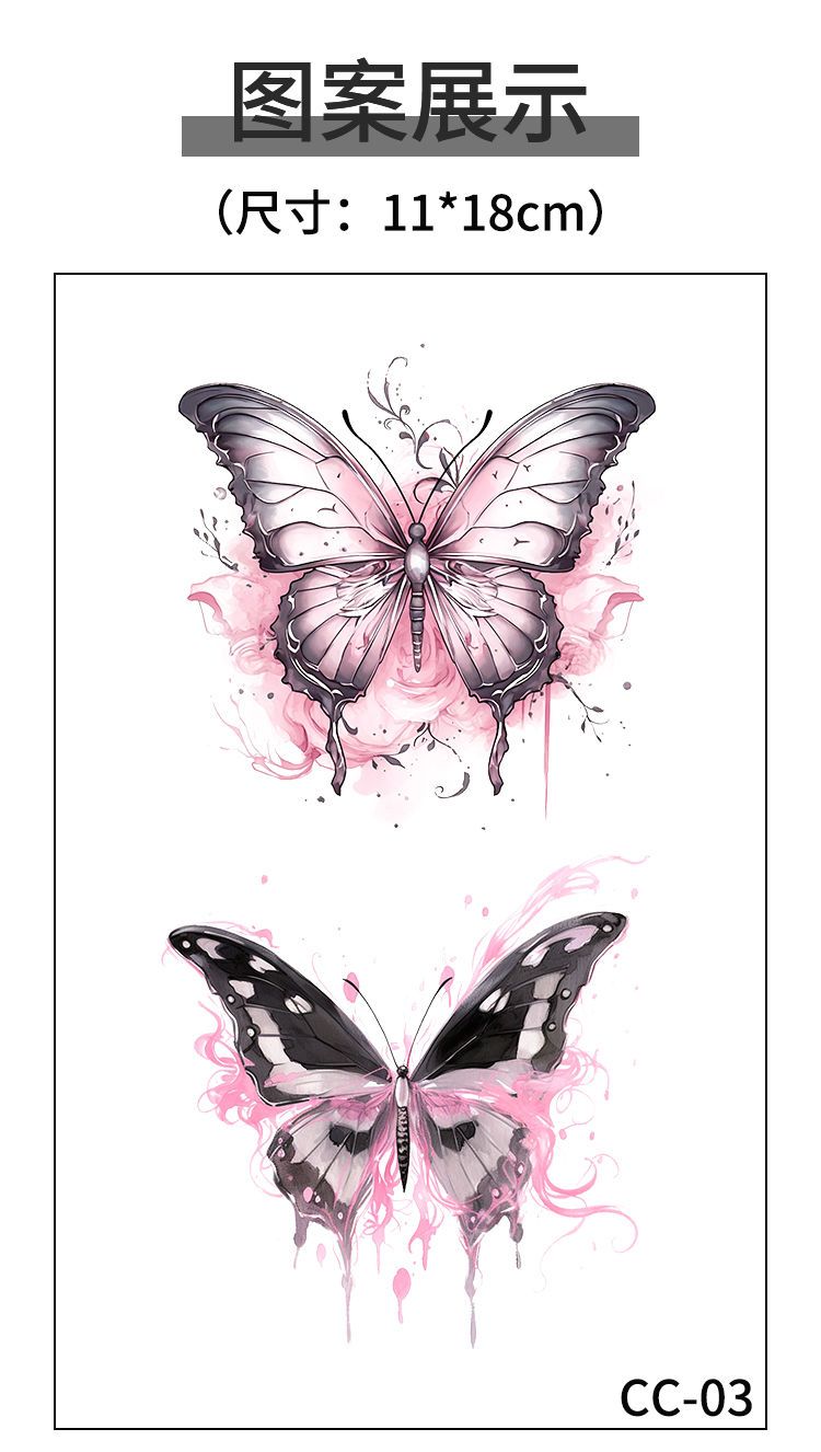 4 Pcs Tattoos Stickers,Butterflies Temporary Tattoos for Women, Girls Butterflies 4Pcs view 2