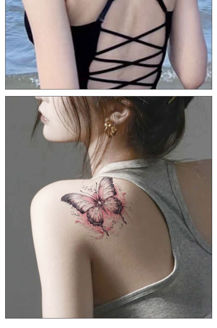 4 Pcs Tattoos Stickers,Butterflies Temporary Tattoos for Women, Girls Butterflies 4Pcs view 8