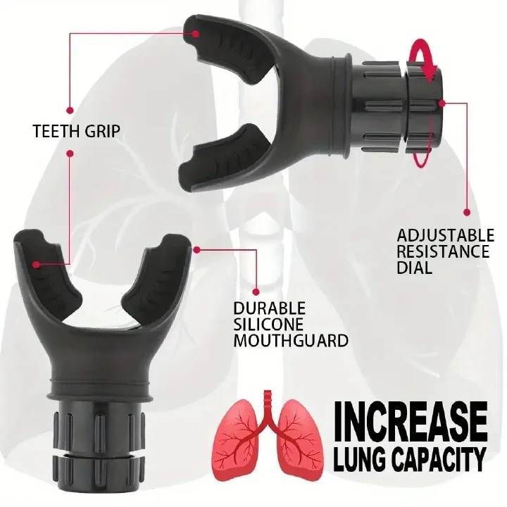 Portable Breathing Trainer,Breathing Exercise For Lungs Portable Breath Fitness Exerciser Device Endurance Workout Device With Adjustable Resistances