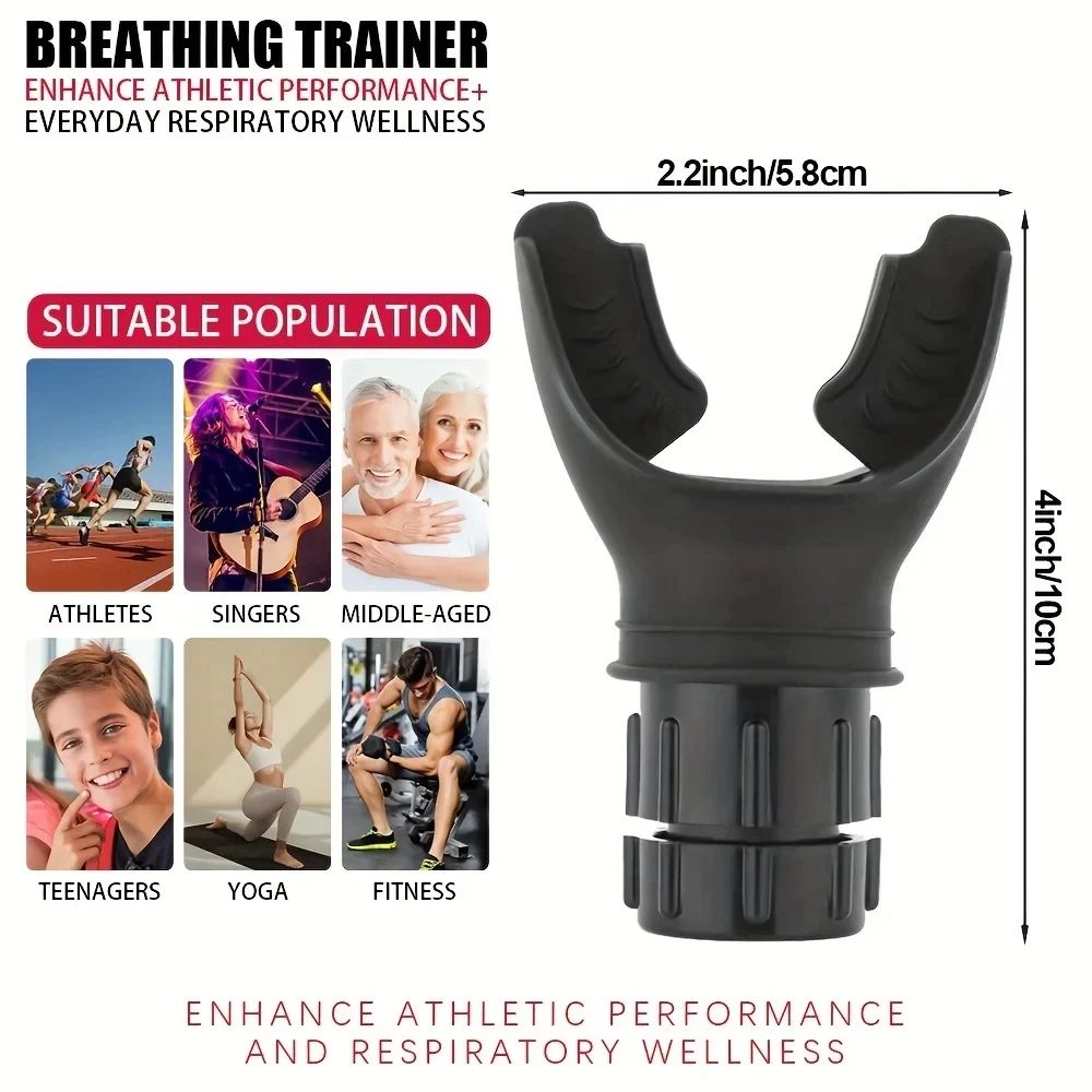 Portable Breathing Trainer,Breathing Exercise For Lungs Portable Breath Fitness Exerciser Device Endurance Workout Device With Adjustable Resistances