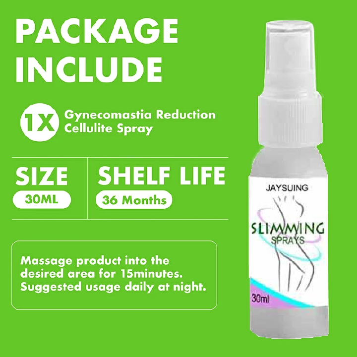 Gynecomastia Reduction Cellulite Spray Men's Muscle Accelerator Sprayer 30ml Natural Extracts for Tightening Muscle Fitness