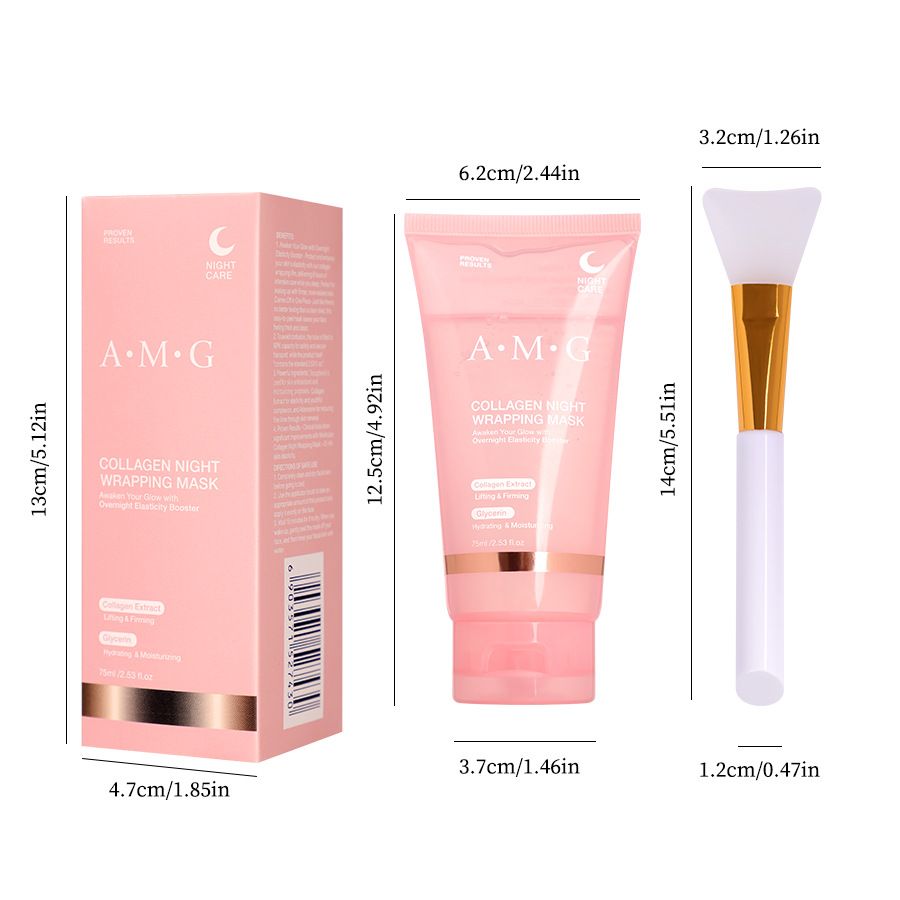 75ml Collagen Peel-off Mask, Night Wrapping Facial Mud Firming mask Daily Face Skincare Deep Cleaning Skin-Peeling Off Covers