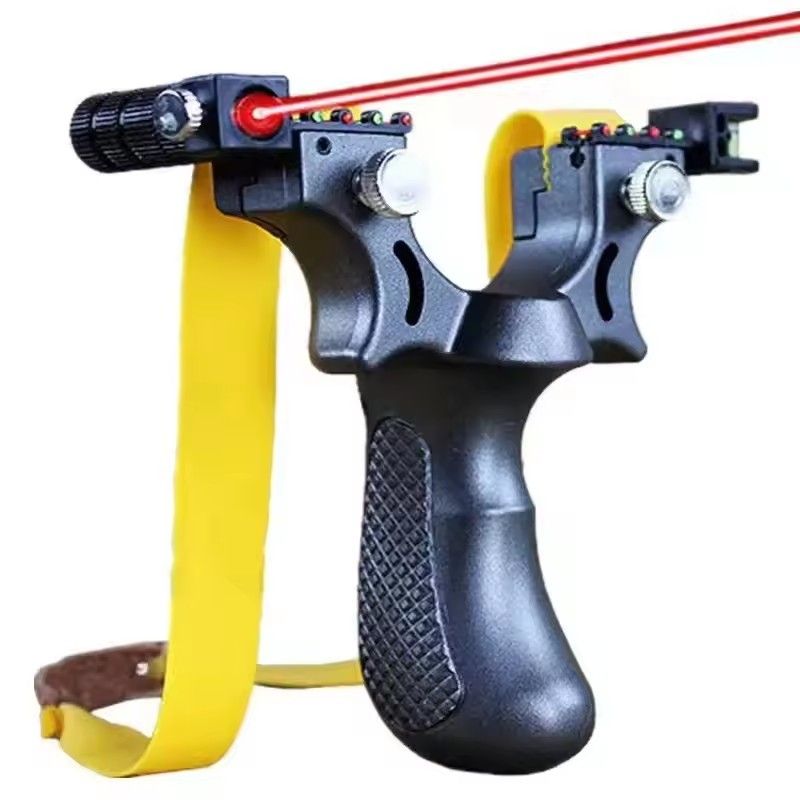 Powerful Slingshot with Laser Spirit Level Fast Press Bow Catapult Precision Infrared Outdoor Sports Hunting Shooting Sling Shot