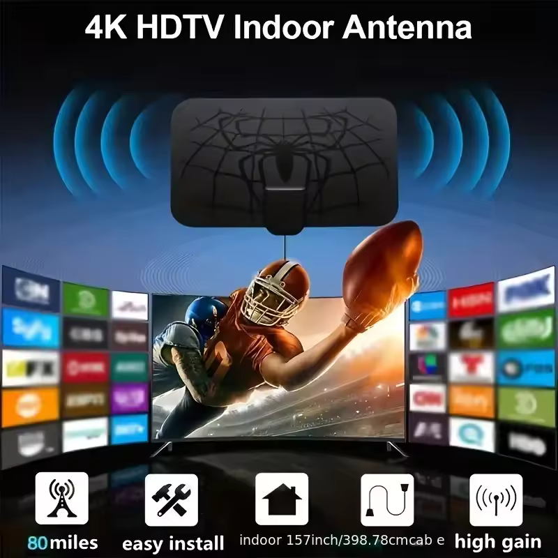 Digitale Antena Voor Tv Antenne Indoor 1500 Miles Hdtv Antenne Schotel Ontvanger Freeview 1080P DVB-T2 Satellietschotel Signaal