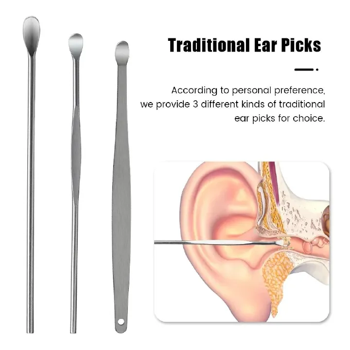 6Pcs Ear-digging artifact stainless steel ear-digging spoon ear-picking tool ear-digging spoon-digging ear cleaner earpick,Ear Cleaning Tool Stainless Steel Ear Pick Kit &1Pc Storage Bag Earwax Remove