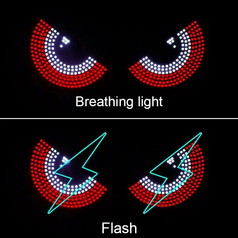 Truck Devil's Eye Light,Car Back Window expression lights LED Strips Light Panel Car Windshield Display Devil's Eye Decorative Lamps USB Plug Lighting