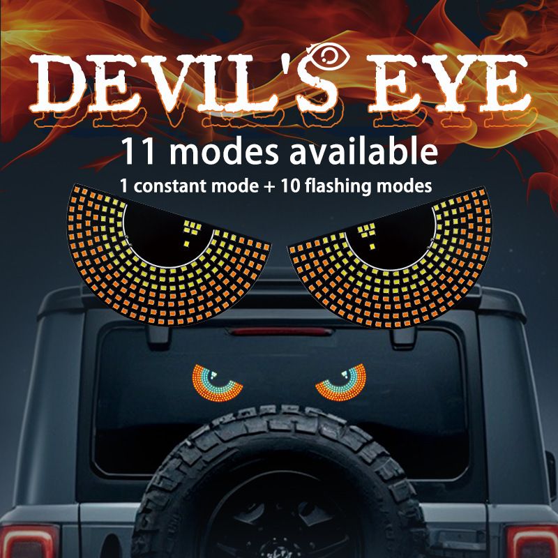 Truck Devil's Eye Light,Car Back Window expression lights LED Strips Light Panel Car Windshield Display Devil's Eye Decorative Lamps USB Plug Lighting