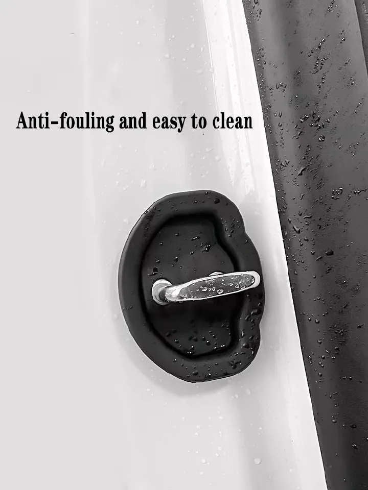 4PCS Car door lock protection pad, door shock absorption cushion pad,Upgrade Car Door Closing Shockproof Silicone Cushion Mute Shock Absorber Protective Covers Car Door Latch Accessories