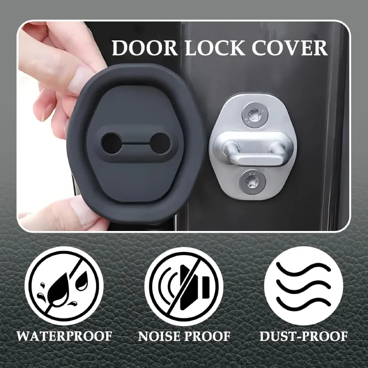 4PCS Car door lock protection pad, door shock absorption cushion pad,Upgrade Car Door Closing Shockproof Silicone Cushion Mute Shock Absorber Protective Covers Car Door Latch Accessories