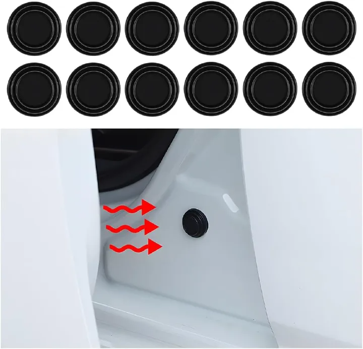 12Pcs Car Door Shockproof Pad Silent Gasket Shock-absorbing Stickers Car Trunk Sound Insulation Pad Thickening Cushion Stickers