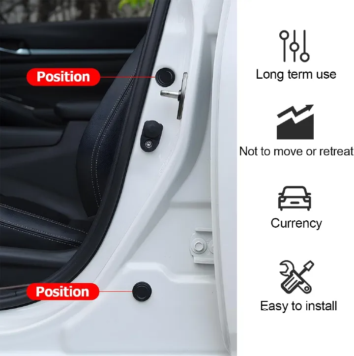 12Pcs Car Door Shockproof Pad Silent Gasket Shock-absorbing Stickers Car Trunk Sound Insulation Pad Thickening Cushion Stickers