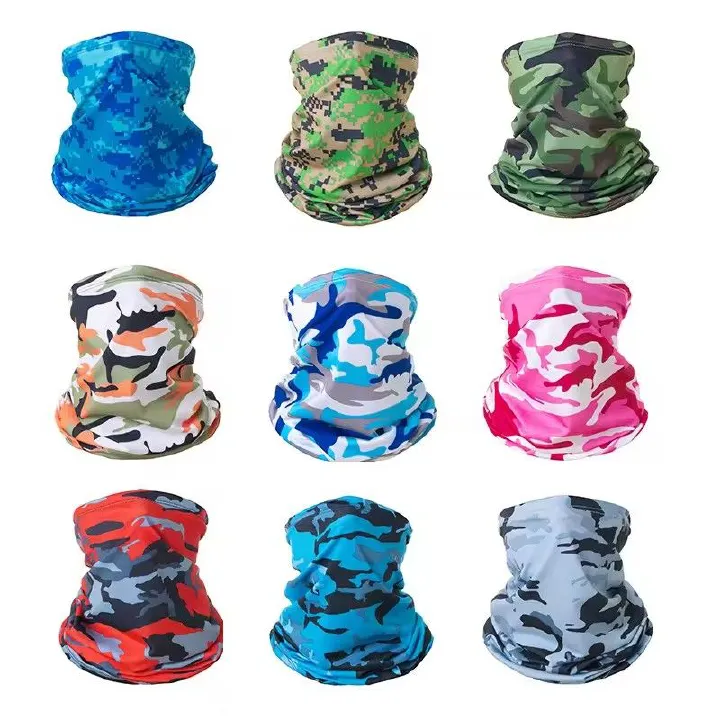 UV Protection Ice Silk Face Cover Neck Tube Outdoor Sports Bandana Scarf Breathable Hiking Scarf Neck Gaiter Bandana