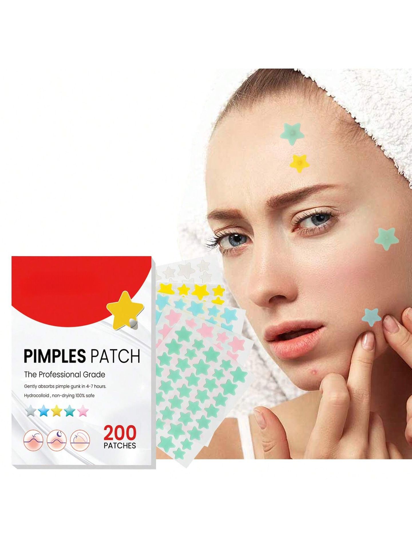 200pcs Repair Acne Patch Facial Skin Care Fade Blemishes Pimple Marks Closed Acne Blemishes Cover Acne Pimple Repair Patch