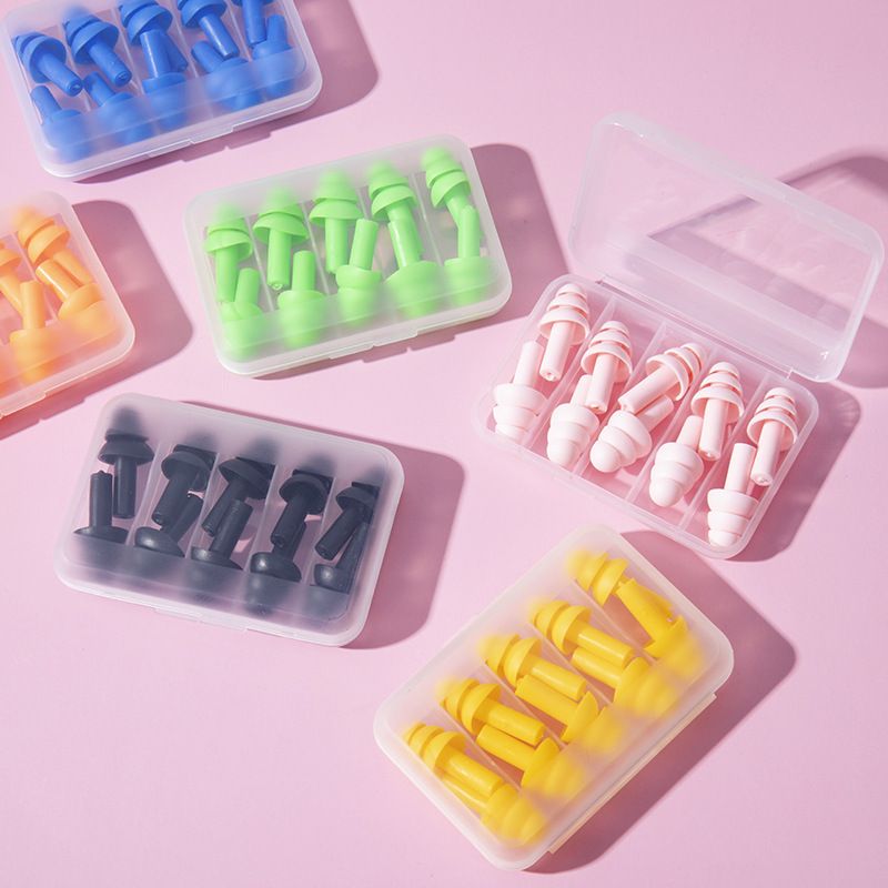 Soft Silicone Earplugs Waterproof Swimming Ear Plugs Reusable Noise Reduction Sleeping Ear Plugs Hearing Protector With Box
