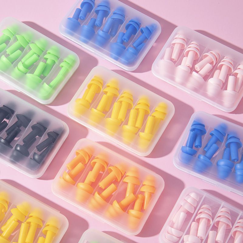 Soft Silicone Earplugs Waterproof Swimming Ear Plugs Reusable Noise Reduction Sleeping Ear Plugs Hearing Protector With Box