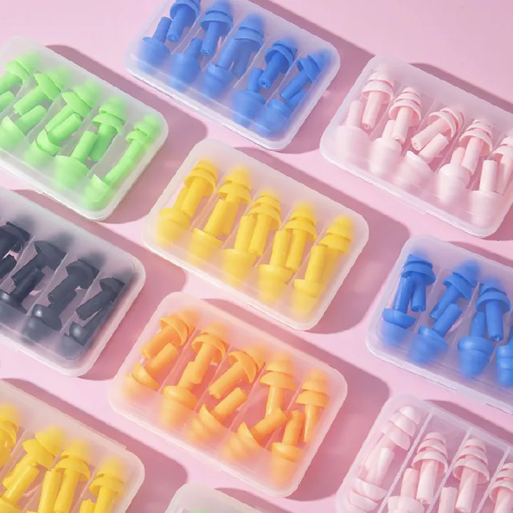 Soft Silicone Earplugs Waterproof Swimming Ear Plugs Reusable Noise Reduction Sleeping Ear Plugs Hearing Protector With Box